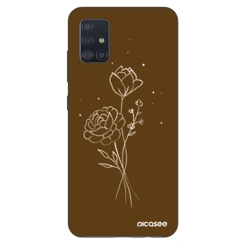 Obal pre Samsung Galaxy A51 A515F - Brown flowers