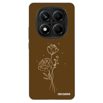 Obal pre Xiaomi Redmi Note 14 Pro 4G - Brown flowers