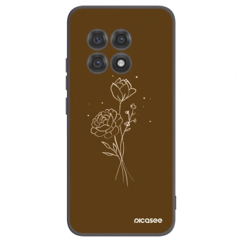 Picasee silikónový čierny obal pre OnePlus 13R 5G - Brown flowers