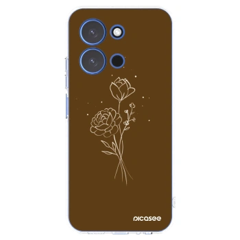 Picasee silikónový prehľadný obal pre Xiaomi Redmi 15C 4G - Brown flowers