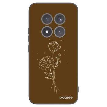 Picasee silikónový čierny obal pre Xiaomi Redmi Note 15 Pro+ - Brown flowers