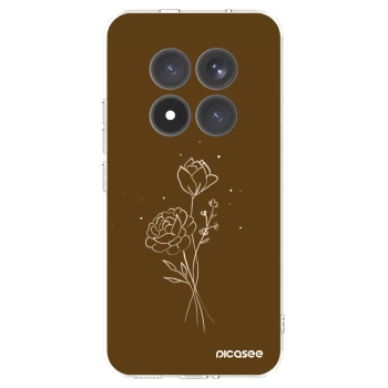 Picasee silikónový prehľadný obal pre Xiaomi Redmi Note 15 Pro+ - Brown flowers