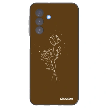 Picasee silikónový čierny obal pre Samsung Galaxy A17 5G - Brown flowers