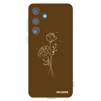 Picasee silikónový prehľadný obal pre Samsung Galaxy S25 FE 5G - Brown flowers