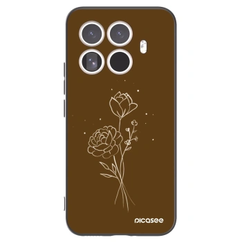 Picasee silikónový čierny obal pre Xiaomi 15T Pro - Brown flowers