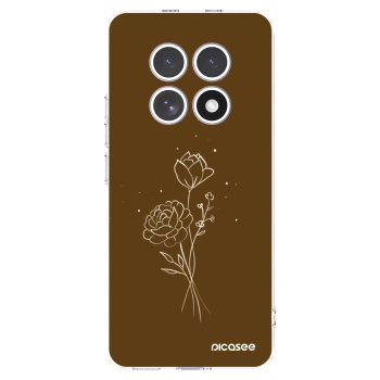 Picasee silikónový prehľadný obal pre Xiaomi Redmi Note 15 - Brown flowers