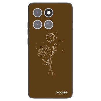Picasee silikónový čierny obal pre Motorola Edge 60 Fusion - Brown flowers