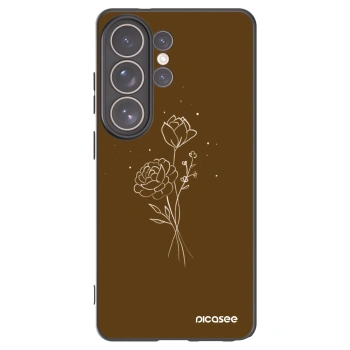 Picasee silikónový čierny obal pre Samsung Galaxy S26 Ultra - Brown flowers