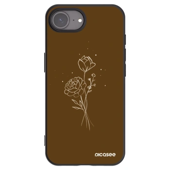 Picasee silikónový čierny obal pre Apple iPhone 17e - Brown flowers
