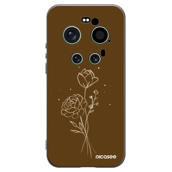Picasee silikónový čierny obal pre Xiaomi 17 Ultra - Brown flowers