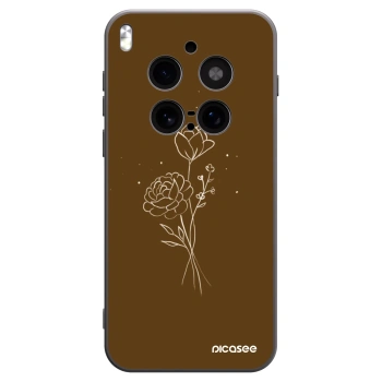 Picasee silikónový čierny obal pre Vivo X300 Pro - Brown flowers