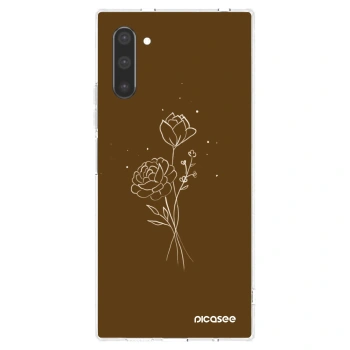 Picasee silikónový prehľadný obal pre Samsung Galaxy Note 10 N970F - Brown flowers