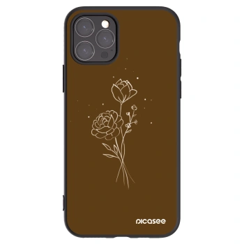 Picasee silikónový čierny obal pre Apple iPhone 11 Pro - Brown flowers