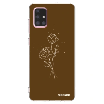 Picasee silikónový prehľadný obal pre Samsung Galaxy A71 A715F - Brown flowers