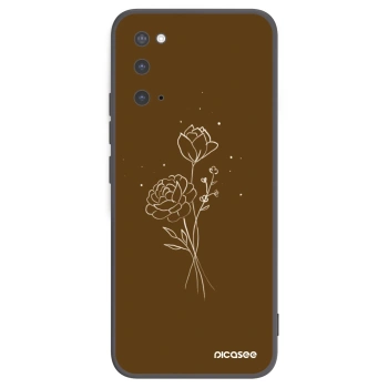 Picasee silikónový čierny obal pre Samsung Galaxy S20 G980F - Brown flowers