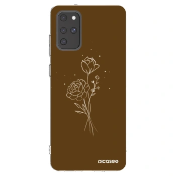 Picasee silikónový prehľadný obal pre Samsung Galaxy S20+ G985F - Brown flowers