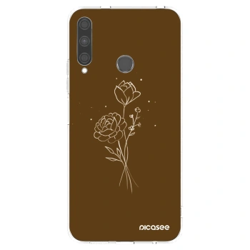 Picasee silikónový prehľadný obal pre Huawei P40 Lite E - Brown flowers