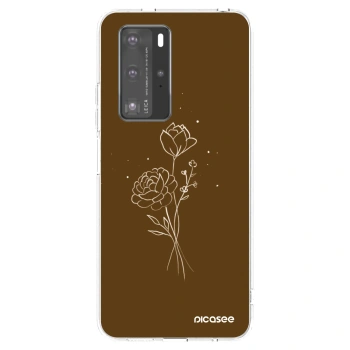 Obal pre Huawei P40 Pro - Brown flowers
