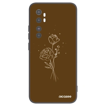 Picasee silikónový čierny obal pre Xiaomi Mi Note 10 Lite - Brown flowers