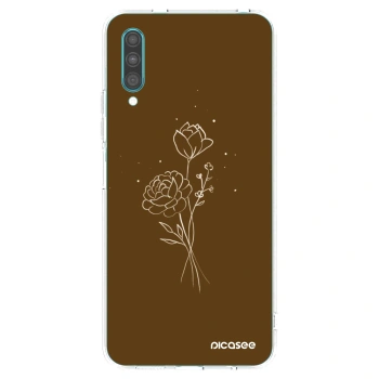 Picasee silikónový prehľadný obal pre Samsung Galaxy A30s A307F - Brown flowers