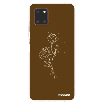 Picasee silikónový prehľadný obal pre Samsung Galaxy Note 10 Lite N770F - Brown flowers