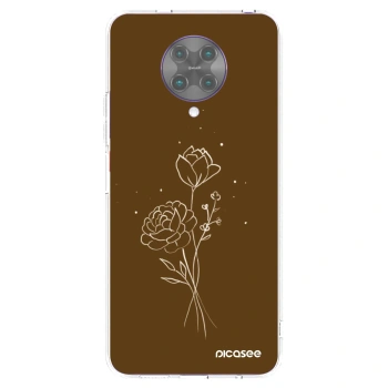 Picasee silikónový prehľadný obal pre Xiaomi Poco F2 Pro - Brown flowers