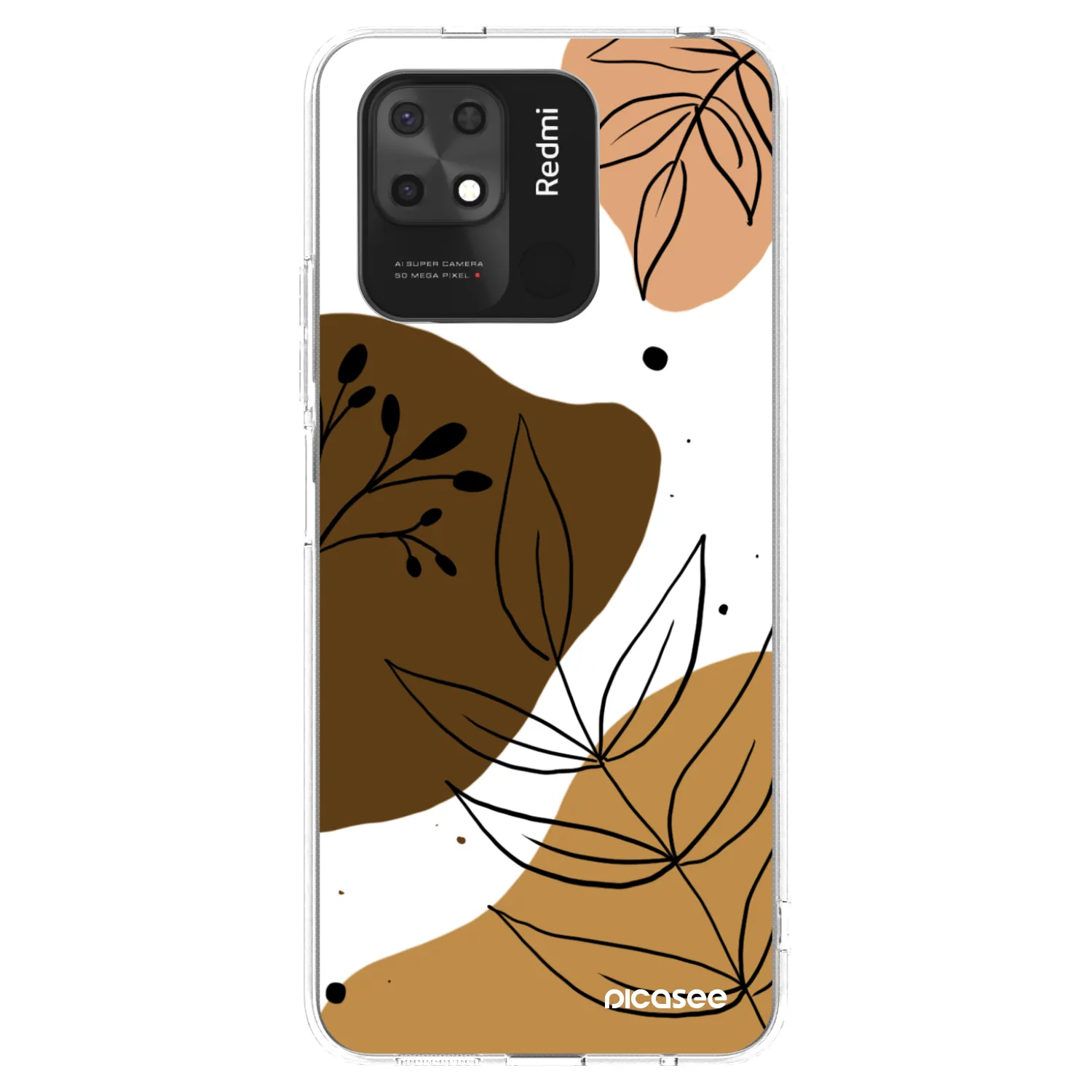 Silikónový prehľadný obal pre Xiaomi Redmi 10C - Boho style