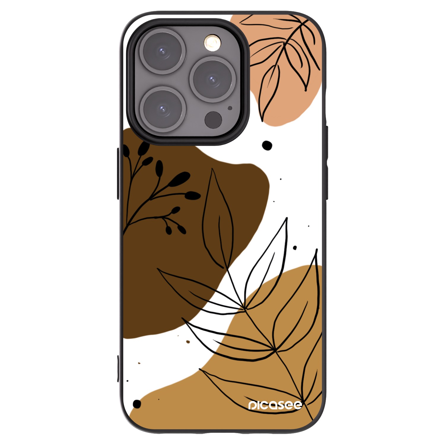 Silikónový čierny obal pre Apple iPhone 15 Pro - Boho style