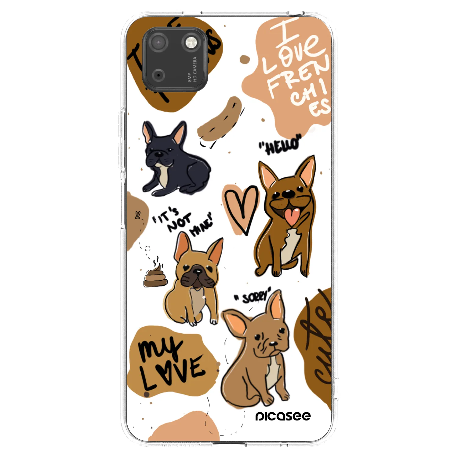 Picasee silikónový prehľadný obal pre Huawei Y5P - Frenchies