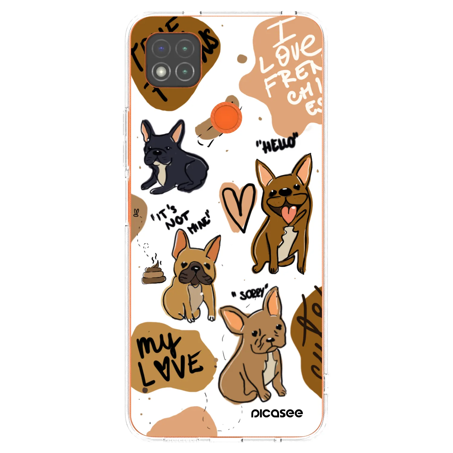 Picasee silikónový prehľadný obal pre Xiaomi Redmi 9C - Frenchies
