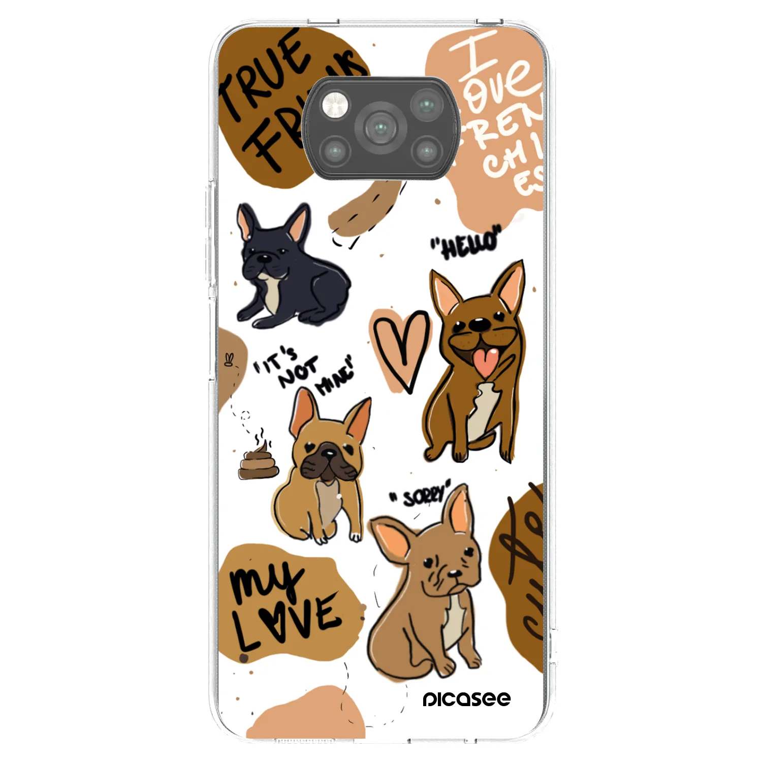 Picasee silikónový čierny obal pre Xiaomi Poco X3 - Frenchies