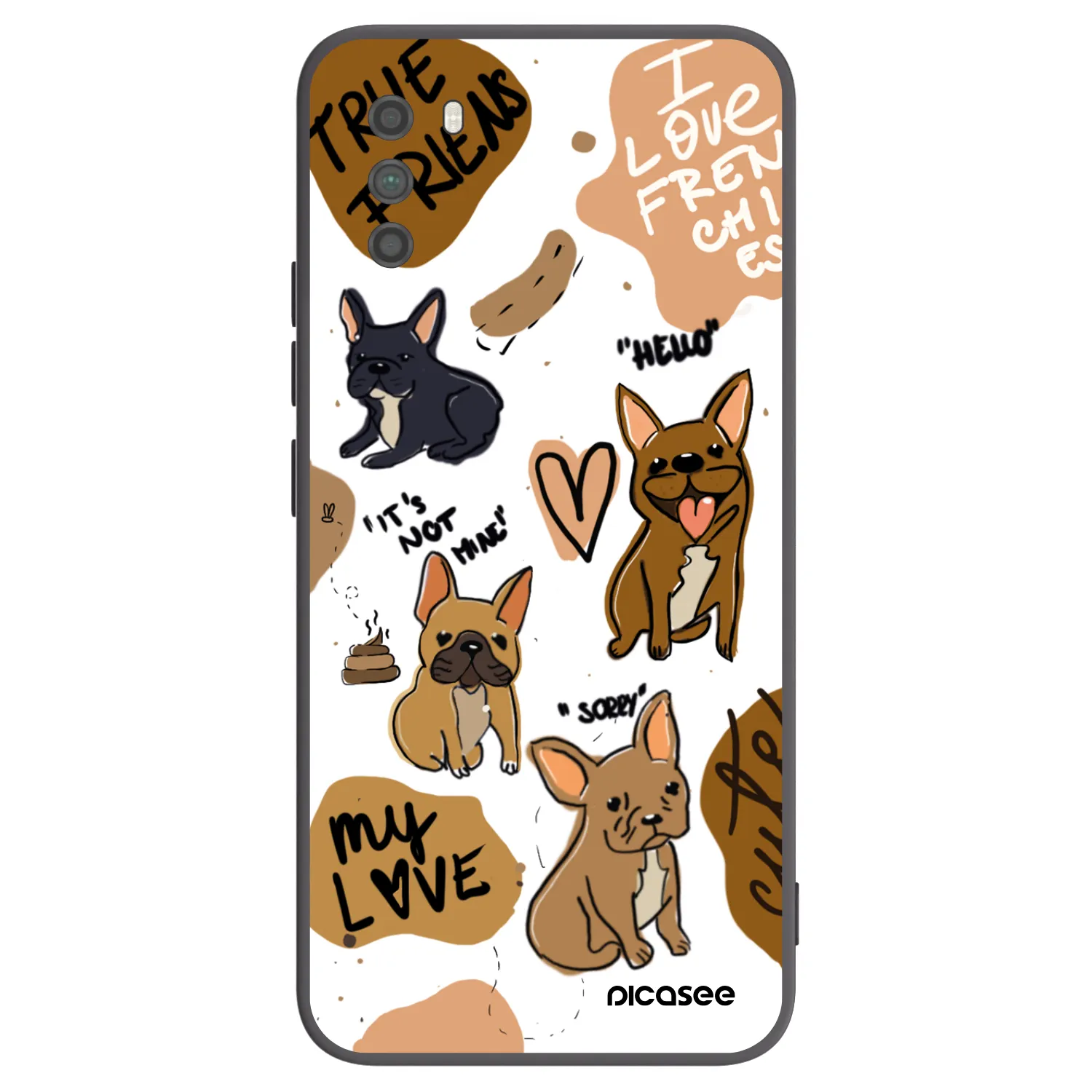 Picasee silikónový čierny obal pre Xiaomi Poco M3 - Frenchies