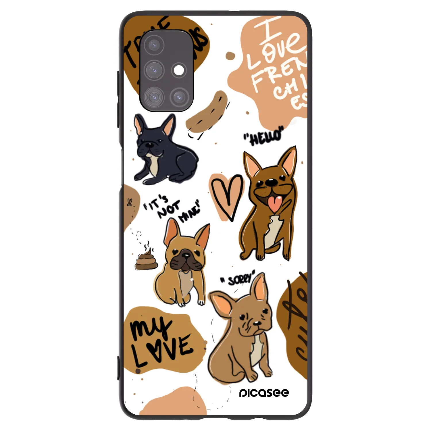 Picasee silikónový čierny obal pre Samsung Galaxy M51 M515F - Frenchies