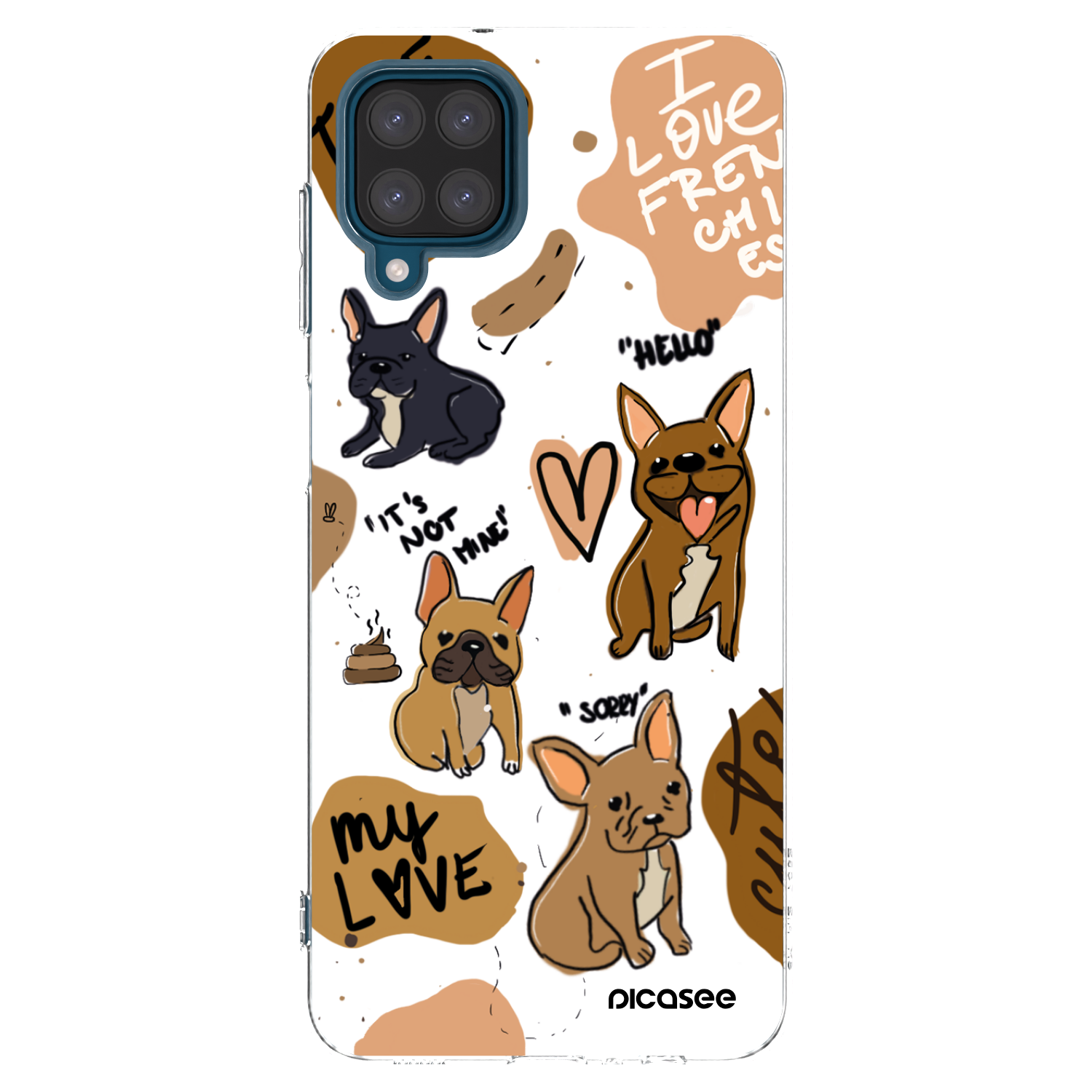Picasee silikónový prehľadný obal pre Samsung Galaxy A12 A125F - Frenchies