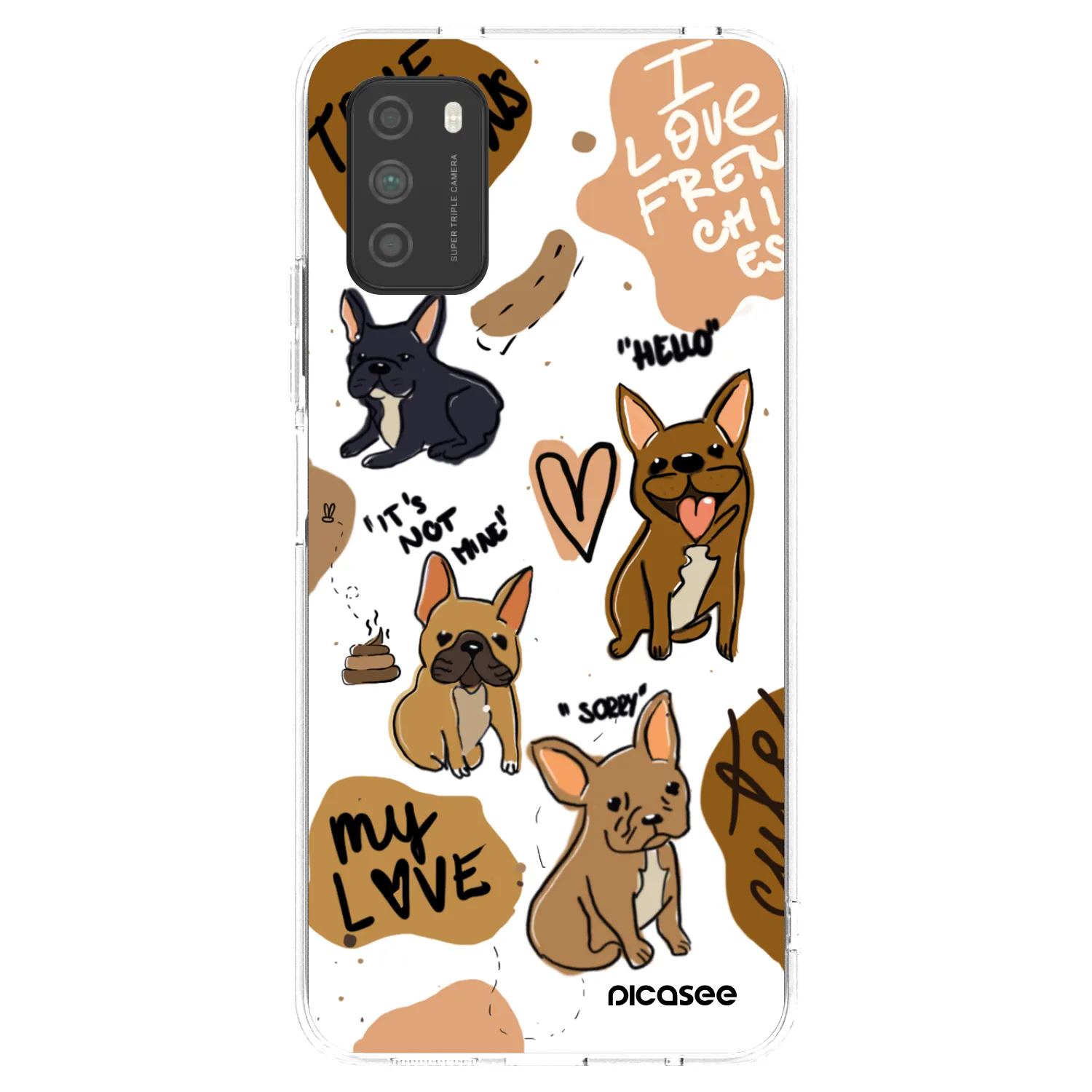 Picasee silikónový prehľadný obal pre Xiaomi Poco M3 - Frenchies