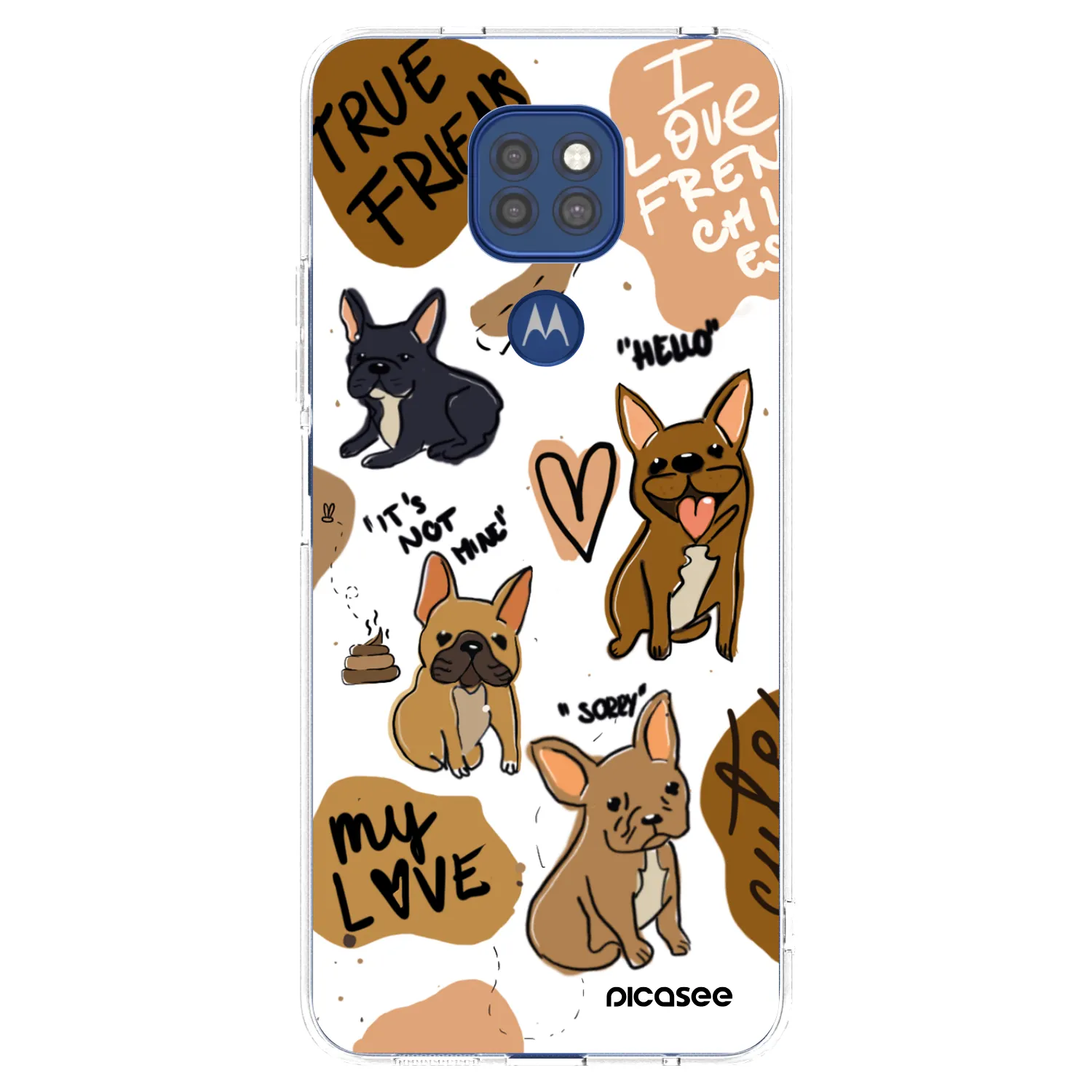 Picasee silikónový prehľadný obal pre Motorola Moto G9 Play - Frenchies