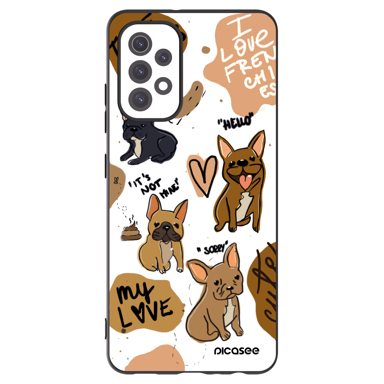 Picasee silikónový čierny obal pre Samsung Galaxy A32 5G A326B - Frenchies