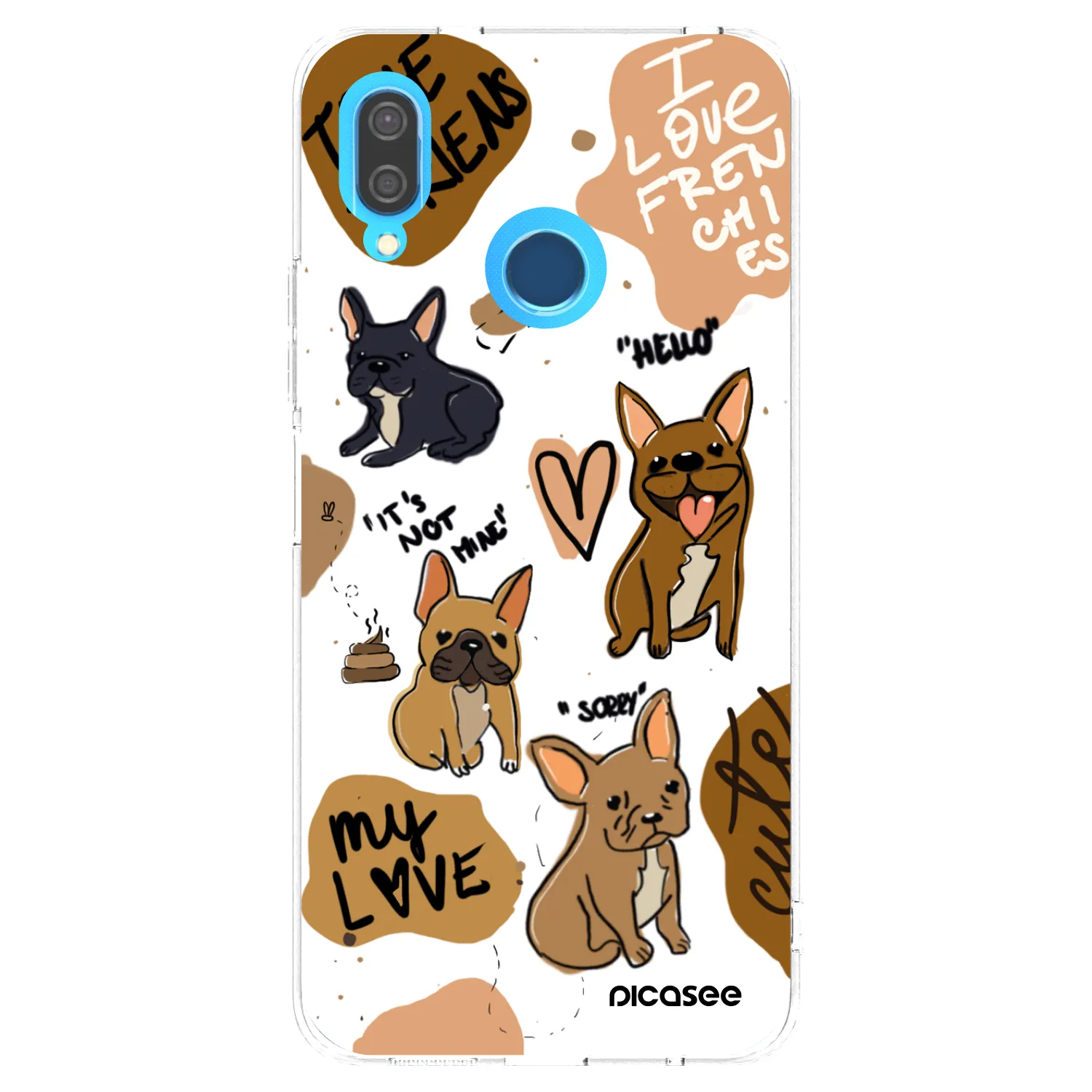 Picasee silikónový prehľadný obal pre Huawei P20 Lite - Frenchies