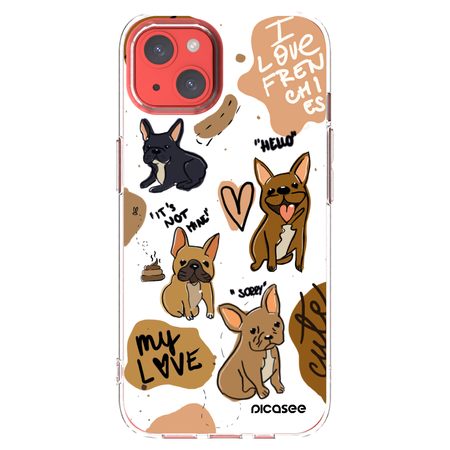 Picasee silikónový prehľadný obal pre Apple iPhone 13 - Frenchies