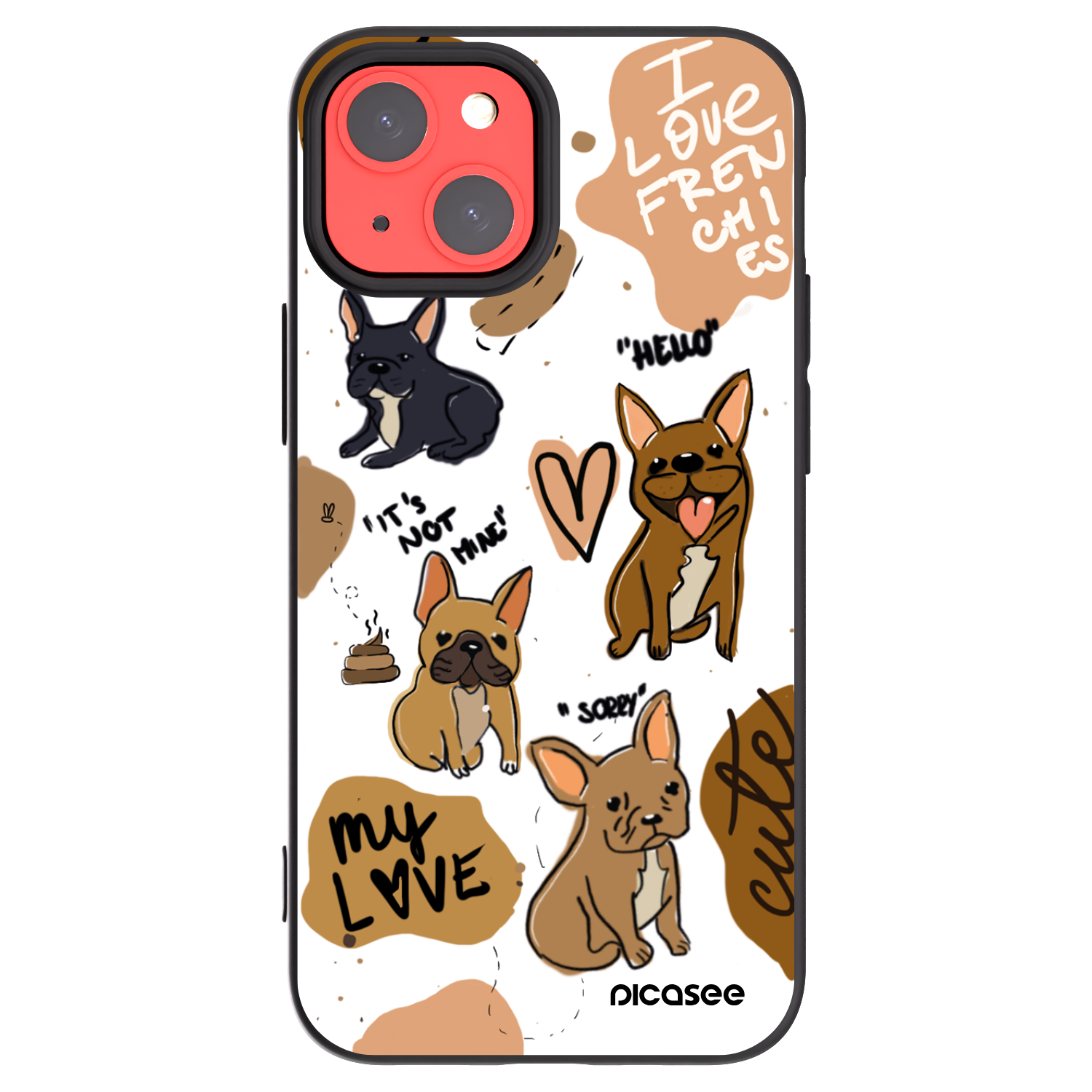 Picasee silikónový čierny obal pre Apple iPhone 13 mini - Frenchies