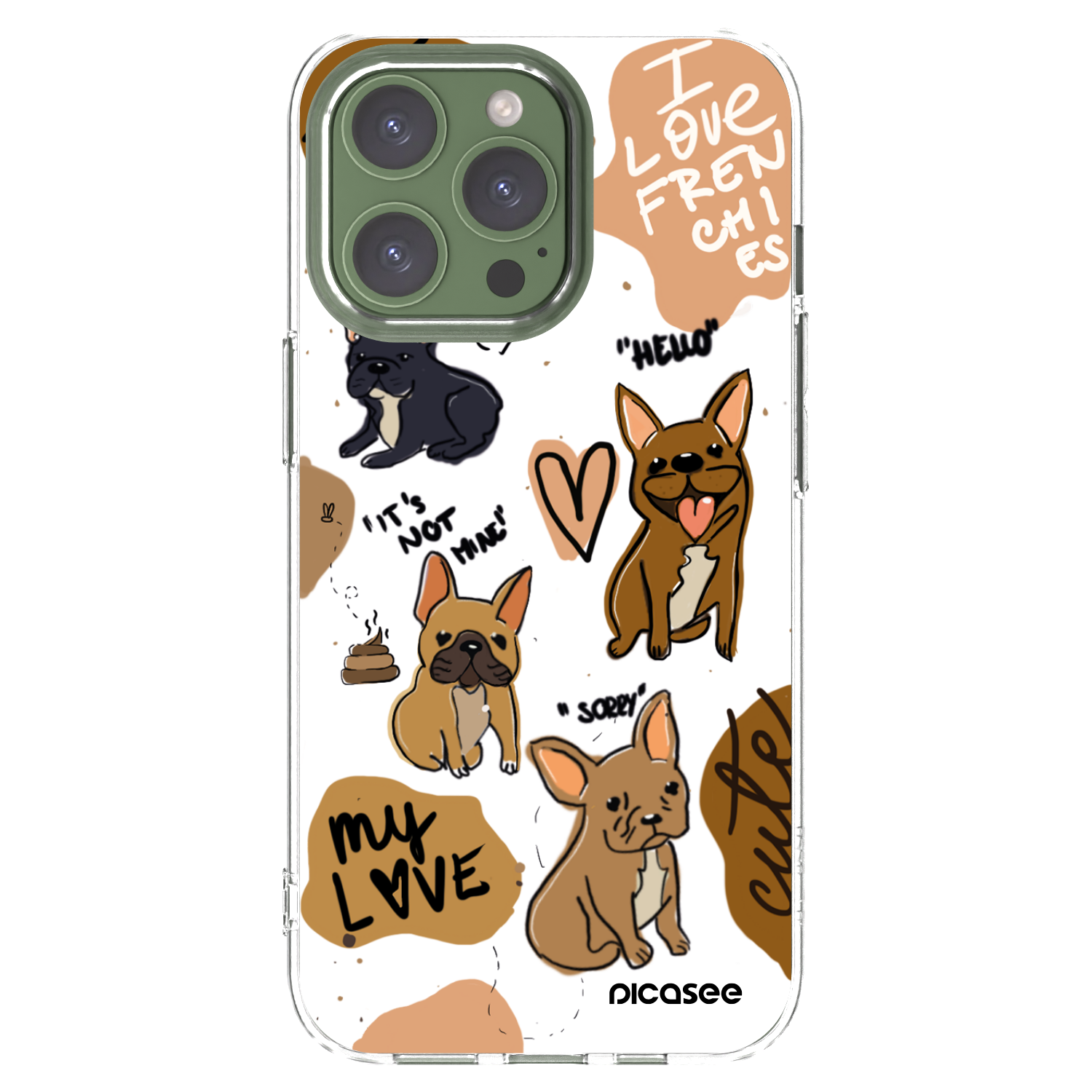 Picasee silikónový prehľadný obal pre Apple iPhone 13 Pro - Frenchies