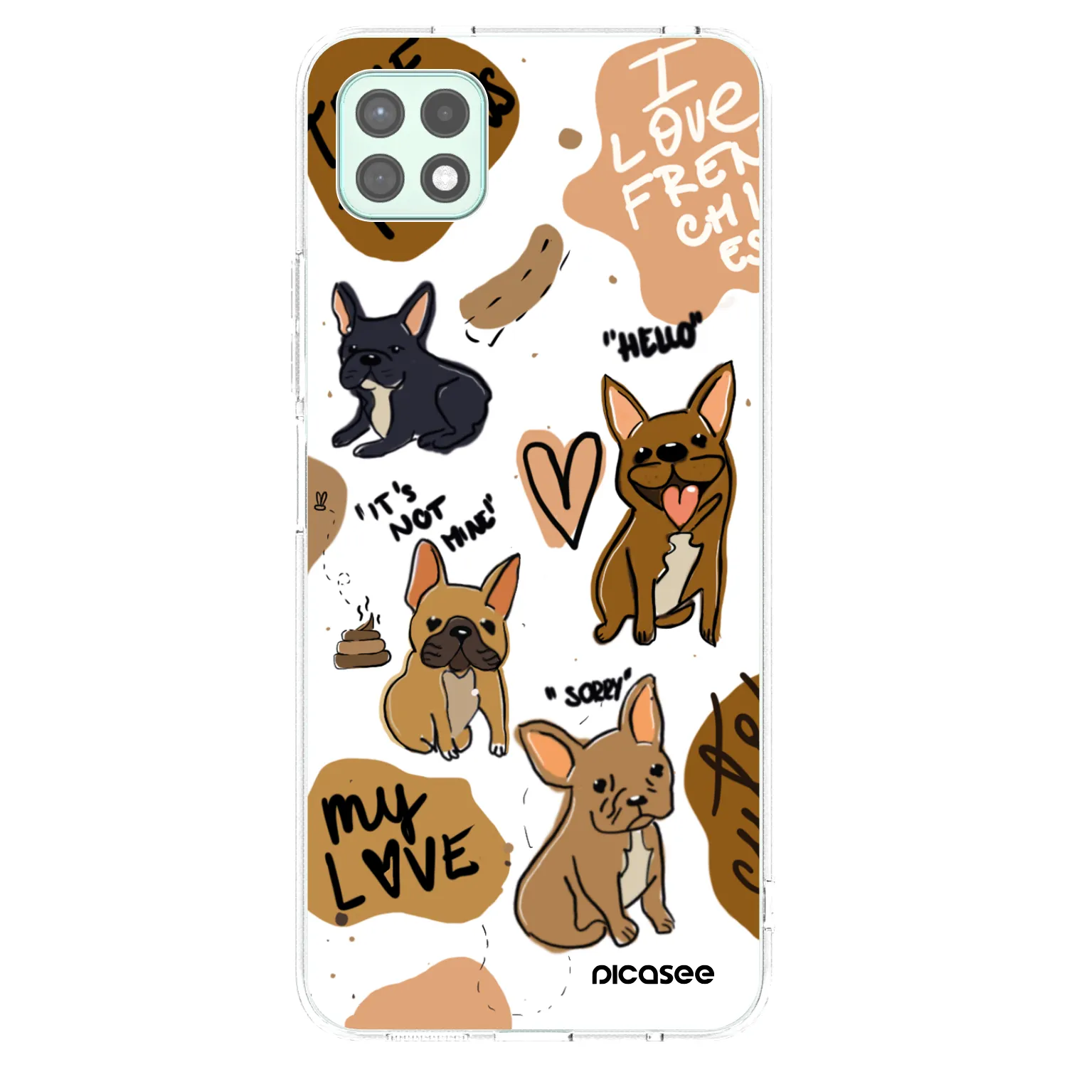 Picasee silikónový prehľadný obal pre Samsung Galaxy A22 A226B 5G - Frenchies