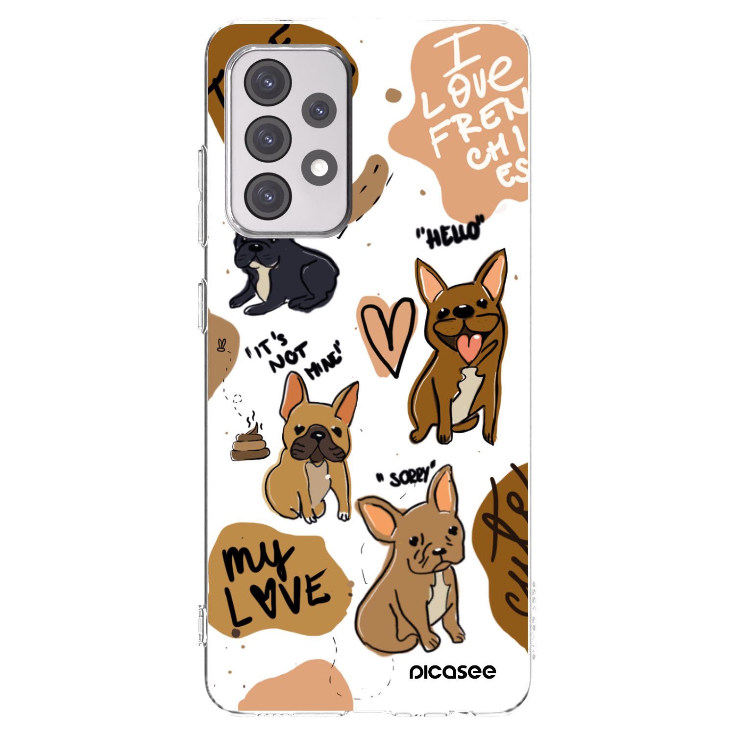 Picasee silikónový prehľadný obal pre Samsung Galaxy A52s 5G A528B - Frenchies