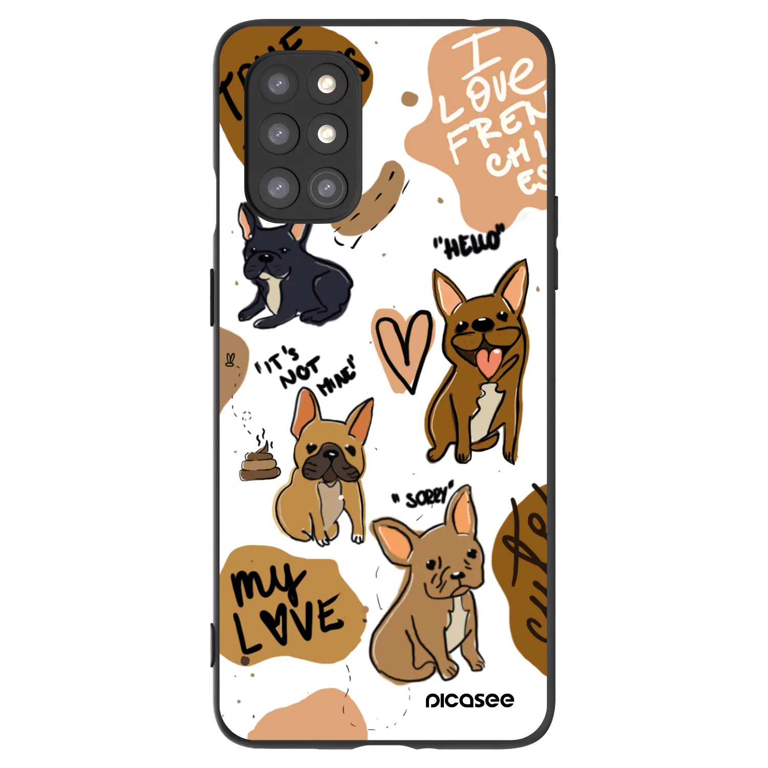 Picasee silikónový čierny obal pre OnePlus 8T - Frenchies