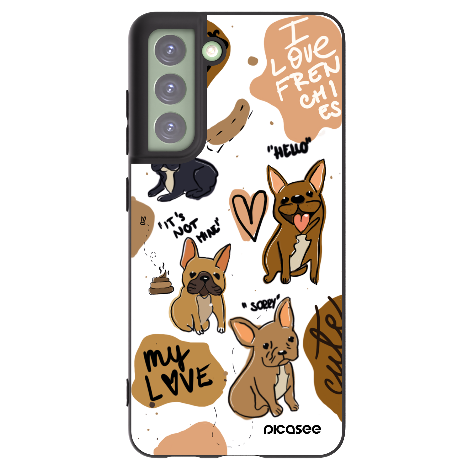 Picasee silikónový čierny obal pre Samsung Galaxy S21 FE 5G - Frenchies