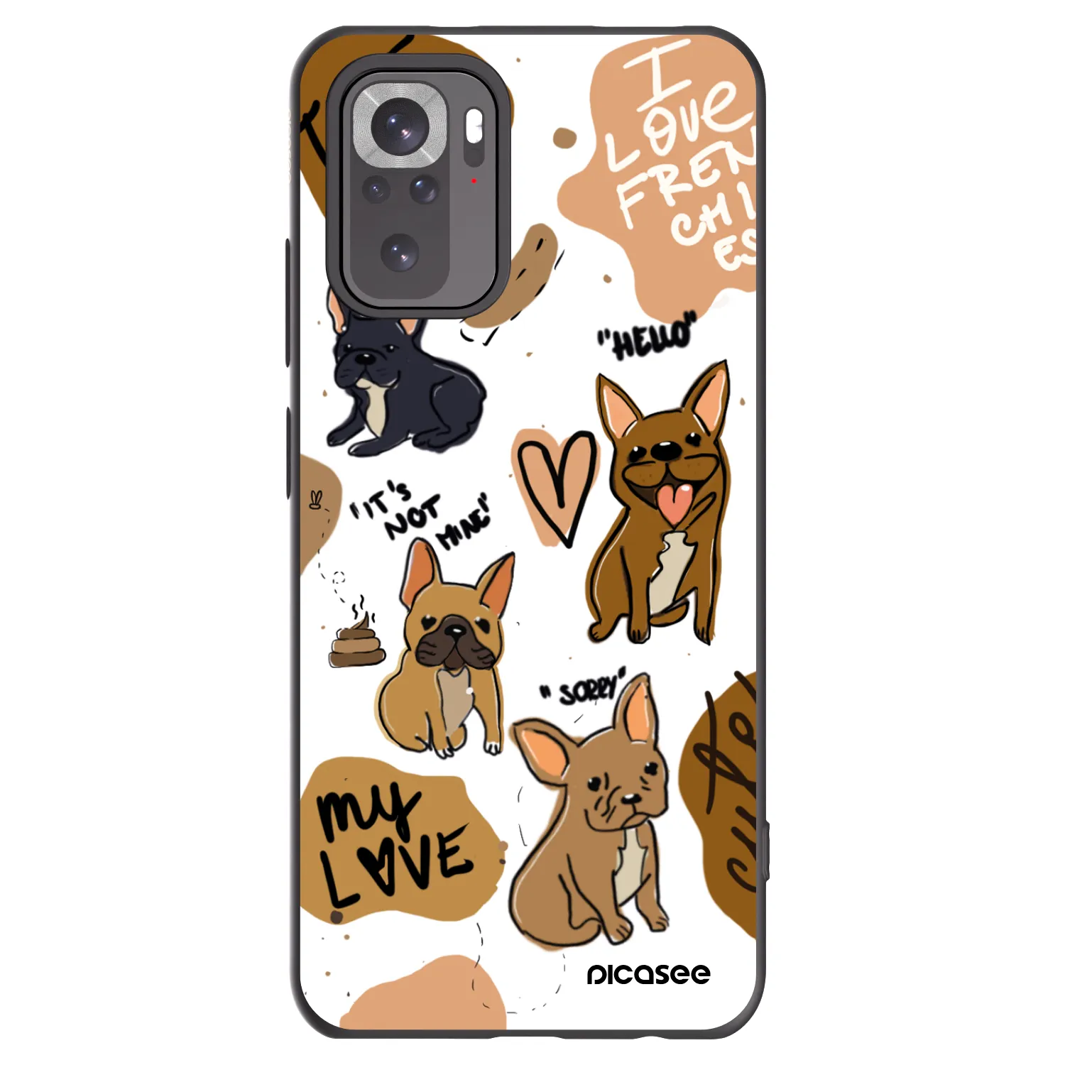 Picasee silikónový čierny obal pre Xiaomi Redmi Note 11S 4G - Frenchies