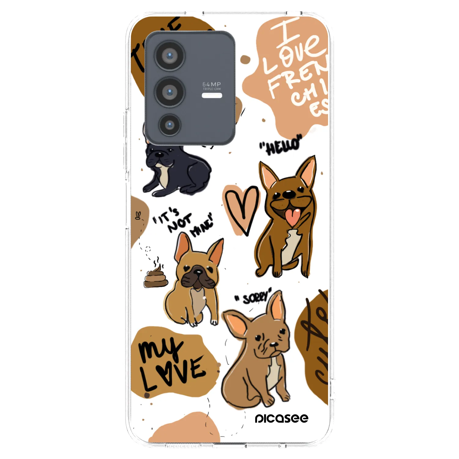 Picasee silikónový prehľadný obal pre Vivo V23 5G - Frenchies