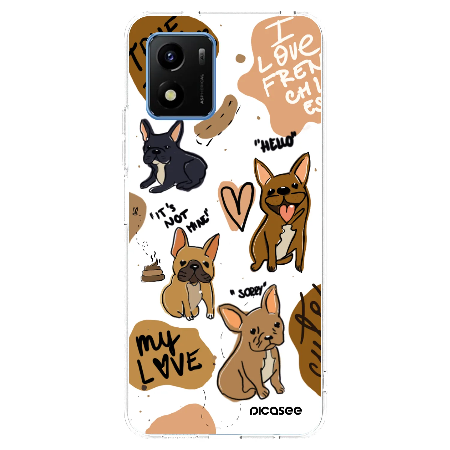 Picasee silikónový prehľadný obal pre Vivo Y01 - Frenchies