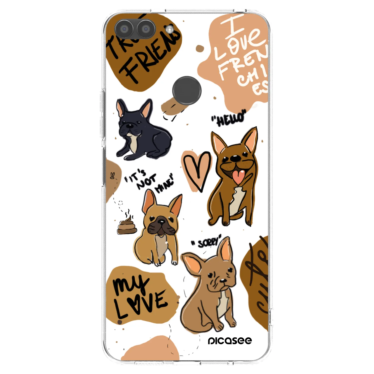 Picasee silikónový prehľadný obal pre Huawei P Smart - Frenchies