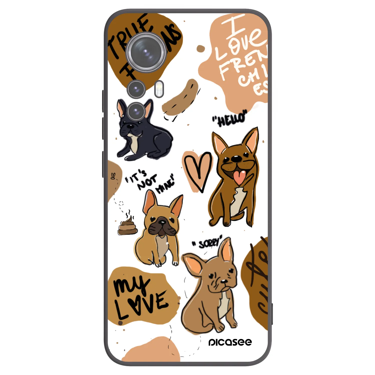 Picasee silikónový čierny obal pre Xiaomi 12X - Frenchies